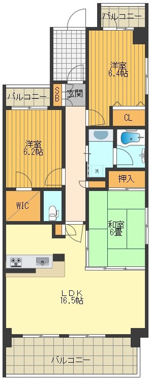 サンヒルズ国立 間取り図