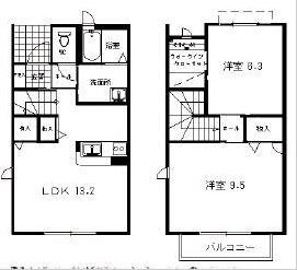 パルモ富塚A 間取り図