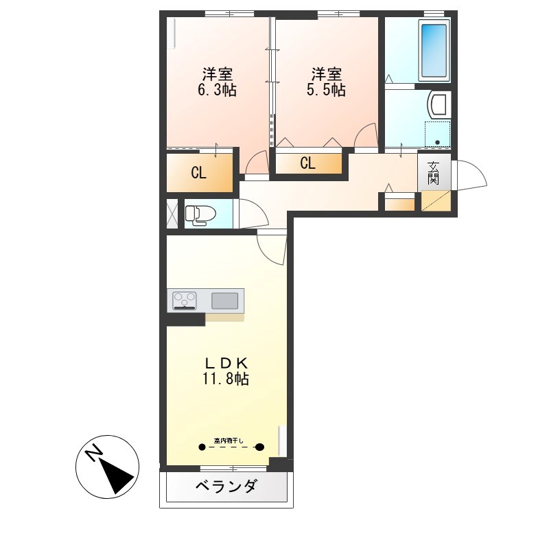 ヴィラーチェＳ 305号室 間取り
