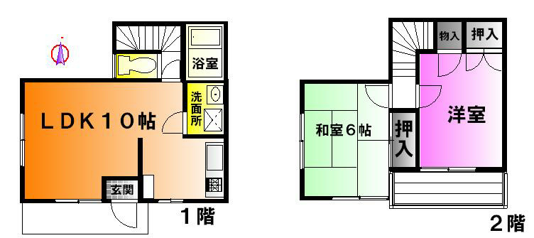 河内サンハイツ 101号室 間取り