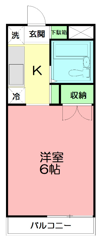 スカイパル鈴金 205号室 間取り
