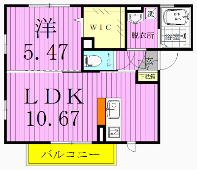 Ａｚａｌｅａ辻前Ｂ 間取り
