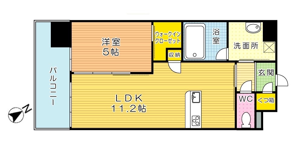 サンシャイン・キャナル小倉 1203号室 間取り