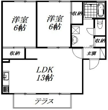 エビスセジュール　C 102号室 間取り