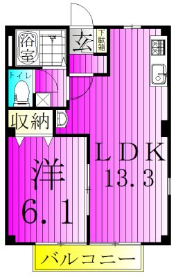 ヴィレッヂM 201号室 間取り