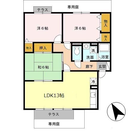 23番館　Ｂ棟 間取り図
