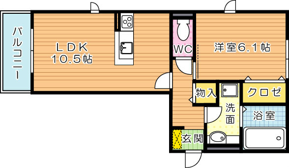 D-roomK&Y穴生 間取り