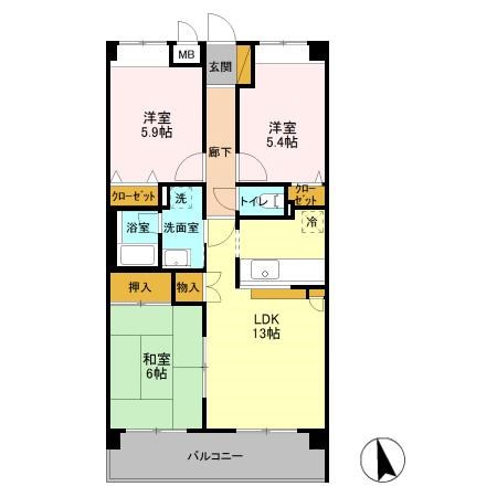 アバンドーネ高橋 307号室 間取り