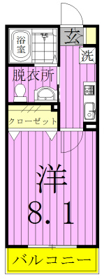 グレース新鎌ヶ谷 202号室 間取り