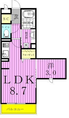 203号室 間取り