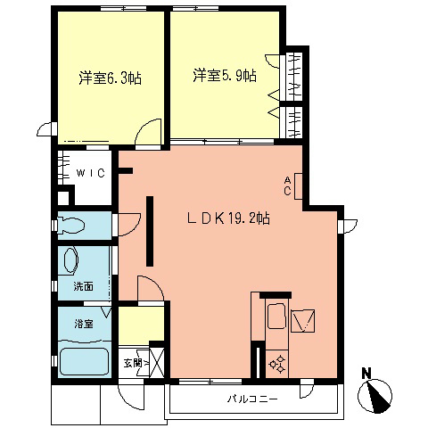 ディアコートヤマテ 105号室 間取り