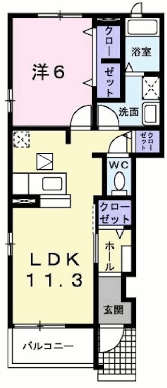 グランディールI-Ｂ 間取り図