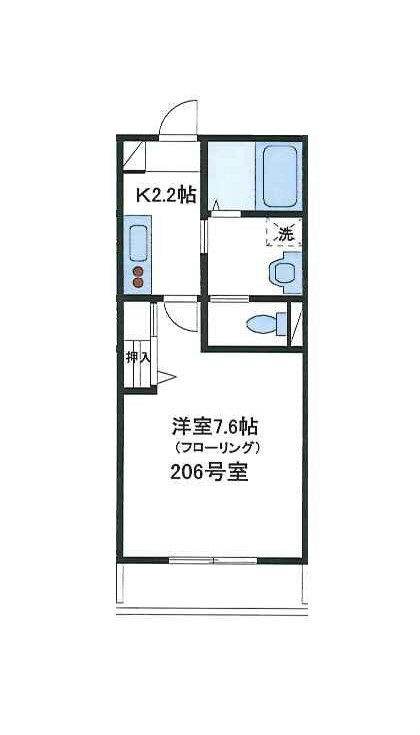 サンプロスペリティ 206号室 間取り