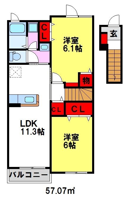 グラースエム 203号室 間取り