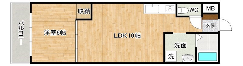 エルザビル香春口４５ 1102号室 間取り