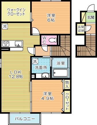 リーヴァ・ヴィラ　リーヴァ 206号室 間取り