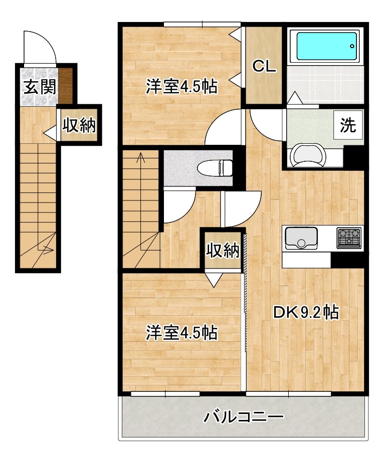 リーヴァ・ヴィラ　ヴィラ 202号室 間取り