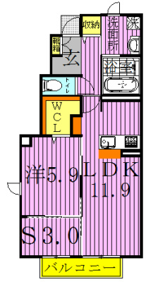 サンライズガーデンⅡ  103号室 間取り