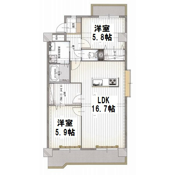 クレッセンド清水ヶ岡 間取り図