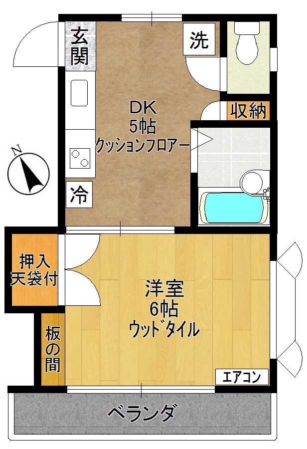 HOT3 203号室 間取り