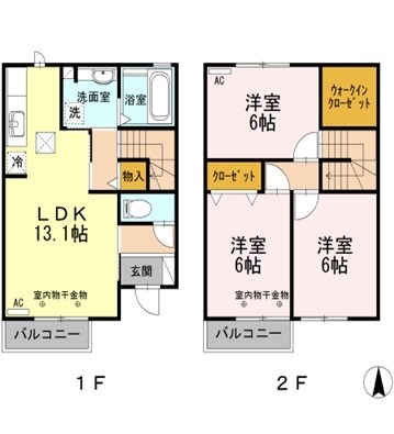 Ｊ・コートＢ 102号室 間取り