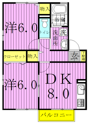 ポテトフィールド清水 201号室 間取り
