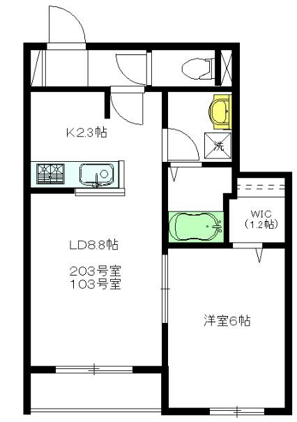 マーキスコート 203号室 間取り