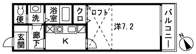 リヴィエール湘南Ⅲ 204号室 間取り