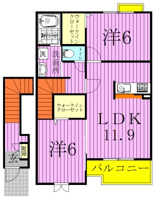 アンジュ　アムールA 203号室 間取り