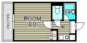 ワンルームシェトワ 間取り図