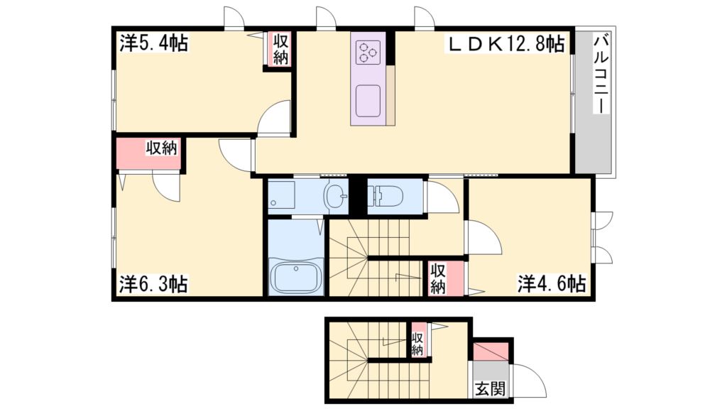 シャーメゾンガーデンズ惣盛Ｂ 間取り図