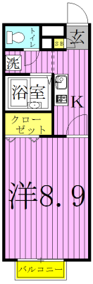 アムールKMU梅郷 203号室 間取り