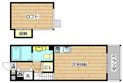 アビタ細川たかつき 406号室 間取り