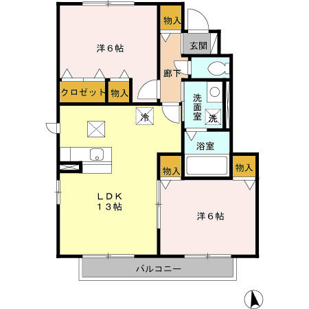 メゾンSoie 102号室 間取り