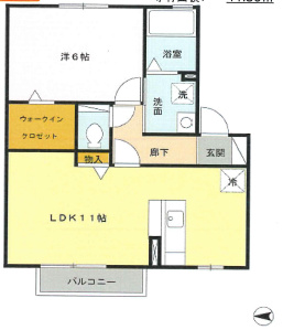 エスぺランサ A 203号室 間取り