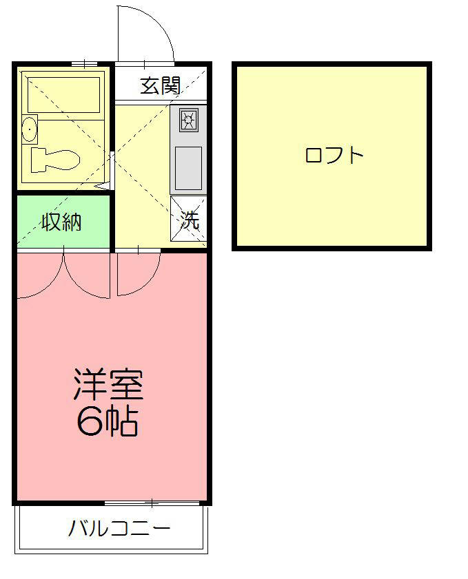 シングルス 205号室 間取り
