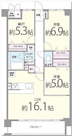 メゾン ド フルール(豊中) 間取り図