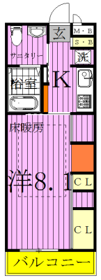 リブリ・クレイン柏 307号室 間取り