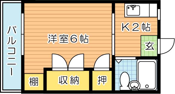 麻布ハイツ 202号室 間取り