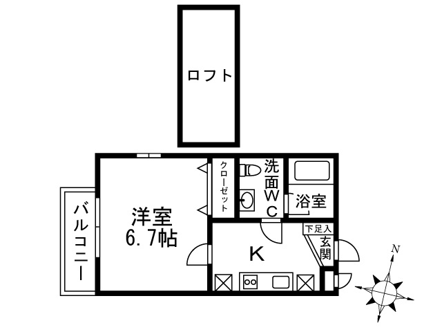 アルフィーネ茅ヶ崎 201号室 間取り