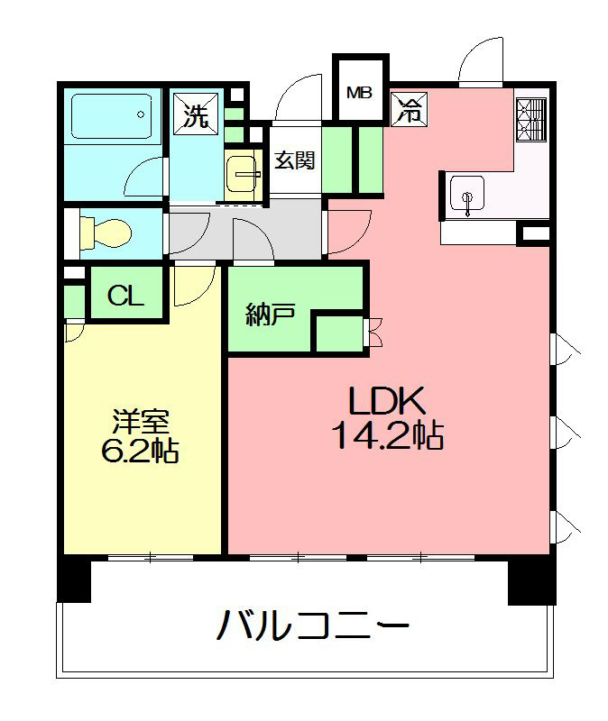パークアクシス大船 613号室 間取り
