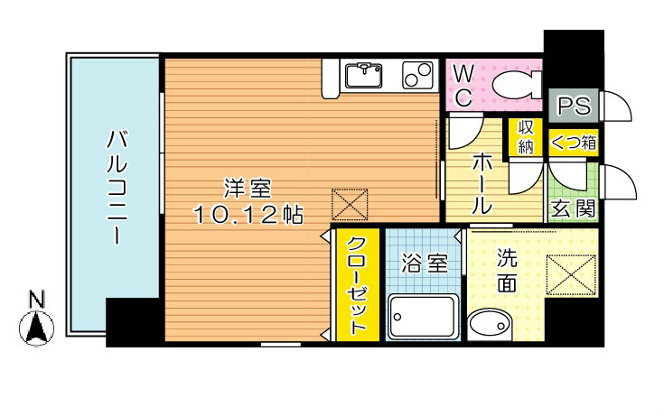 フェリシエ馬借 1003号室 間取り