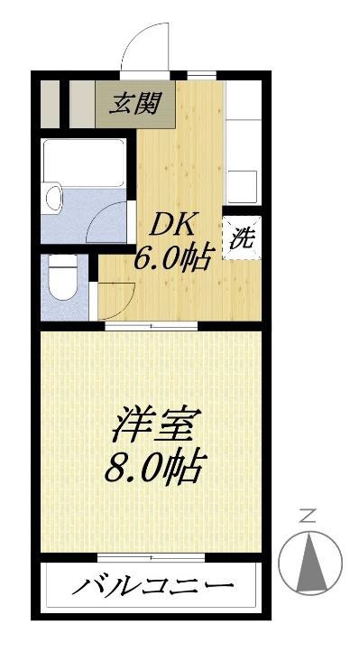 ハイツ赤とんぼ 303号室 間取り