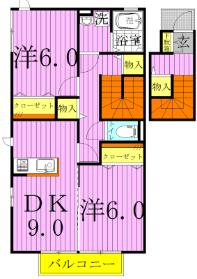 カーサクラール 201号室 間取り