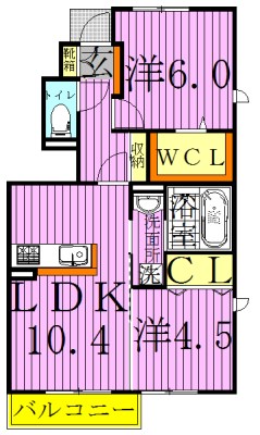 アーバンヒルズⅢ 103号室 間取り