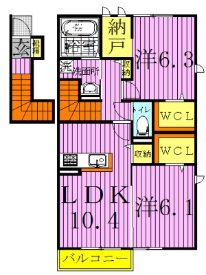 アーバンヒルズⅢ 201号室 間取り