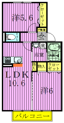 ハウス四季 203号室 間取り