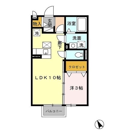 クロスクローバーⅡ 202号室 間取り
