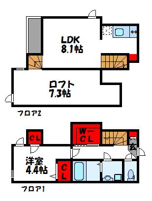 CB福津リエット 203号室 間取り