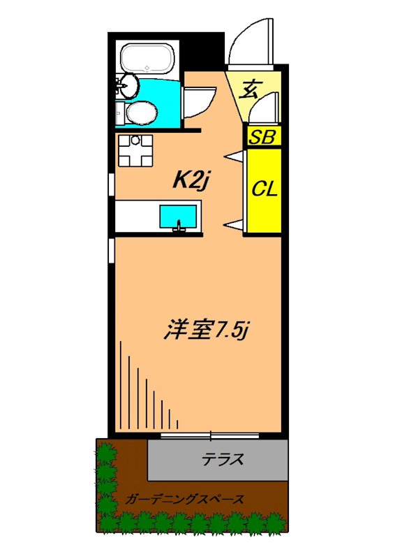 カーサST2 101号室 間取り